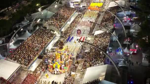 Desfile Samba Sao Paulo Brasil Desfile Carnaval Atracción Turística Sao — Vídeos de Stock