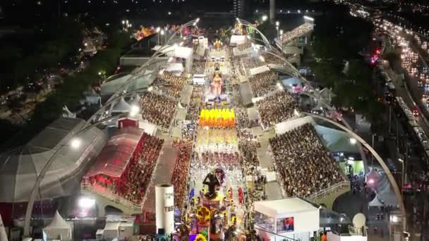 Samba Ride San Paolo Brasile Parata Del Carnevale Attrazione Turistica — Video Stock