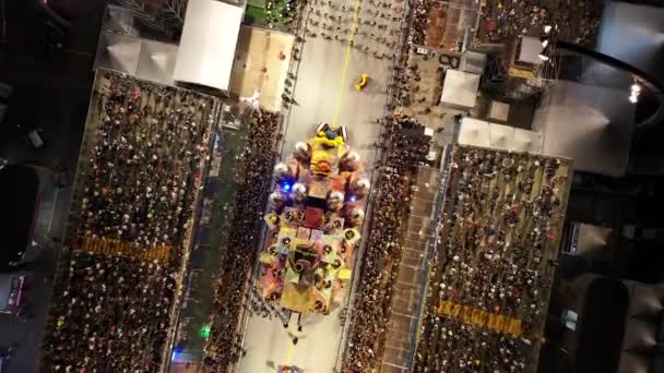 Samba Parade Sao Paulo Brazil Karnevalový Průvod Atrakce Cestovního Ruchu — Stock video