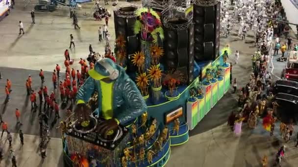 Carnival Ride Sao Paulo Brasilien Karnevalsparad Samba Schools Party São — Stockvideo