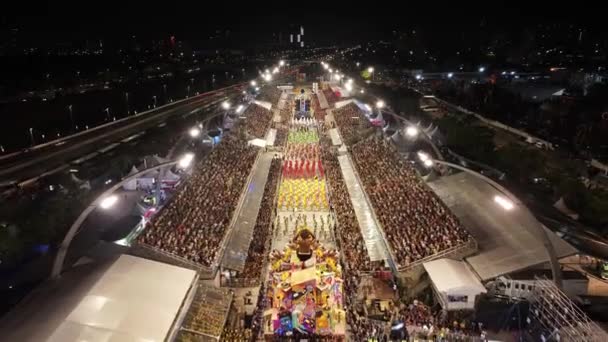 Karnawał Sao Paulo Brazylia Parada Karnawałowa Impreza Samba Schools Sao — Wideo stockowe