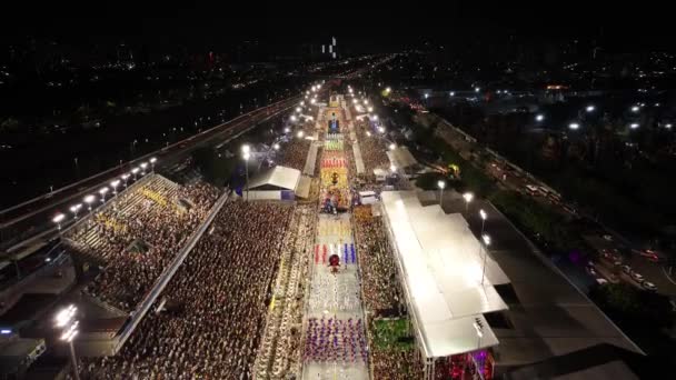 Desfile Carnaval Sao Paulo Brasil Desfile Carnaval Fiesta Escuelas Samba — Vídeos de Stock