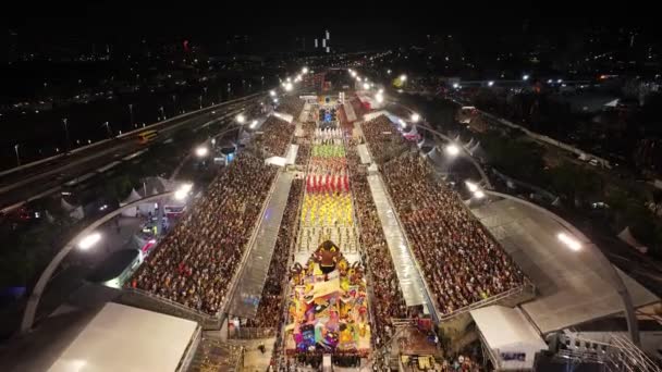 Samba Ride Sao Paulo Brazil Karnevalový Průvod Atrakce Cestovního Ruchu — Stock video