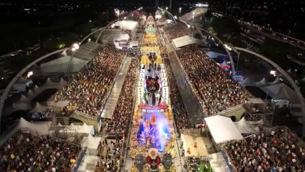 Passeio Carnaval São Paulo Brasil Desfile Carnaval Festa Das Escolas — Vídeo de Stock