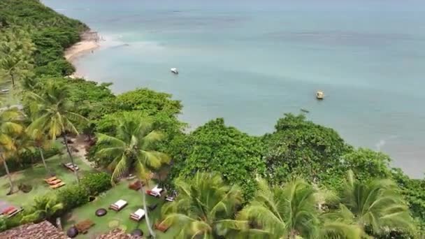 Trancoso Bahia Brezilya Daki Espelho Plajı Plaj Manzarası Brezilya Kuzeydoğusu — Stok video