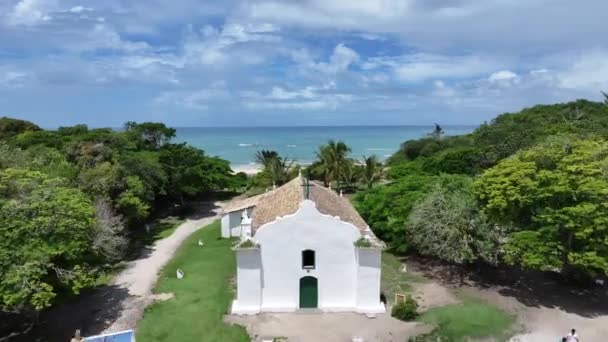Trancoso Church Trancoso Bahia Brazil Religious Church Brazilian Northeast Bahia — Stock Video