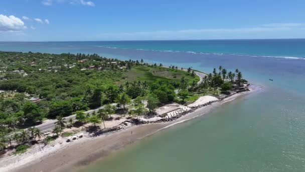 Strand Szene Porto Seguro Bahia Brasilien Idyllischer Strand Naturlandschaft Bahia — Stockvideo