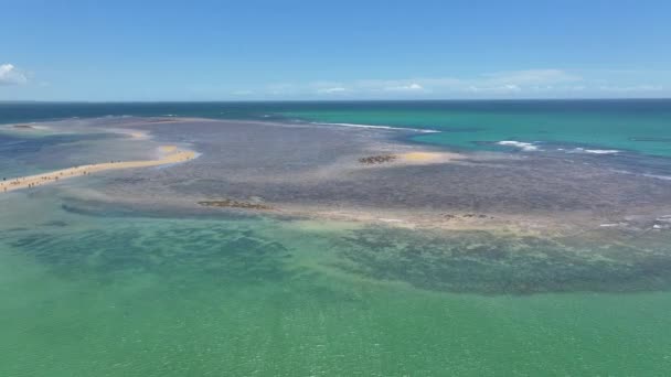 Landschaftlich Reizvolles Korallenriff Santa Cruz Cabralia Bahia Brasilien Idyllischer Strand — Stockvideo