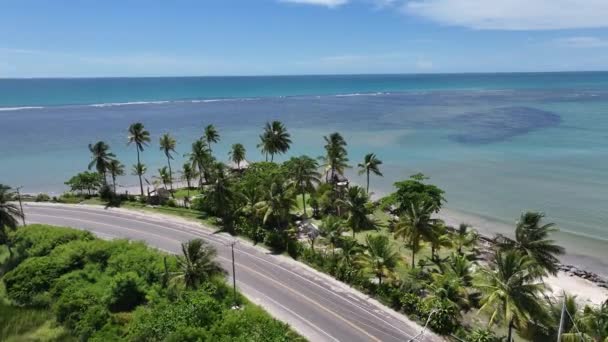 Strada Costiera Porto Seguro Bahia Brasile Spiaggia Idilliaca Paesaggio Naturale — Video Stock