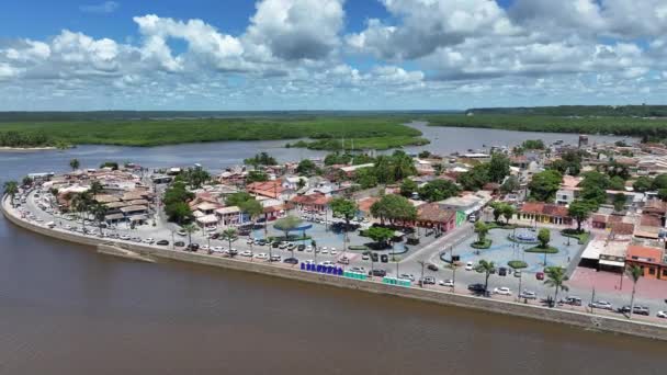 Küstenstadt Von Porto Seguro Bahia Brasilien Historische Stadt Freien Stadtlandschaft — Stockvideo