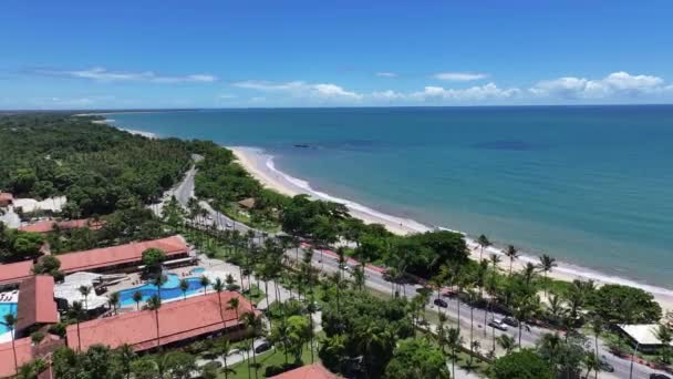 Praia Cruzeiro Porto Seguro Bahia Brasil Praia Idílica Paisagem Natureza — Vídeo de Stock