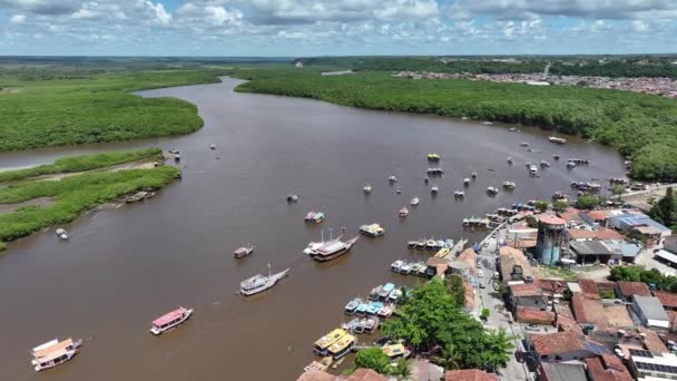 Ποταμός Buranhem Του Porto Seguro Bahia Βραζιλία Ιστορική Πόλη Έξω — Αρχείο Βίντεο