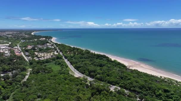 Praia Cruzeiro Porto Seguro Bahia Brasil Paisagem Praia Nordeste Brasileiro — Vídeo de Stock
