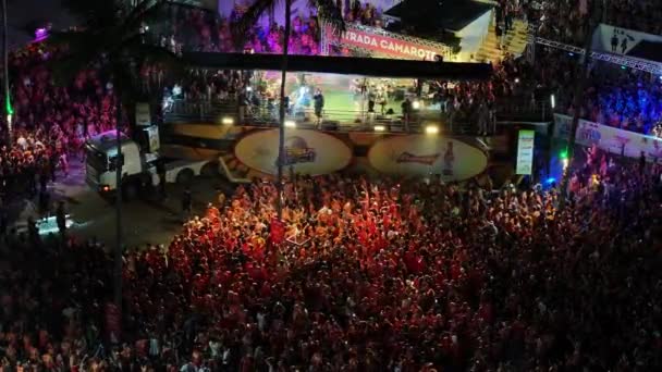 Karnevalsumzug Porto Seguro Bahia Brasilien Faschingsumzug Bahianische Karnevalsparty Bahia Brasilien — Stockvideo