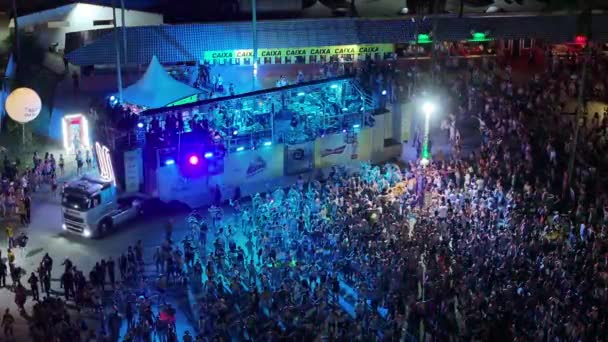Carnaval Ride Porto Seguro Bahia Brazilië Carnavalsparade Toerisme Attractie Bahia — Stockvideo