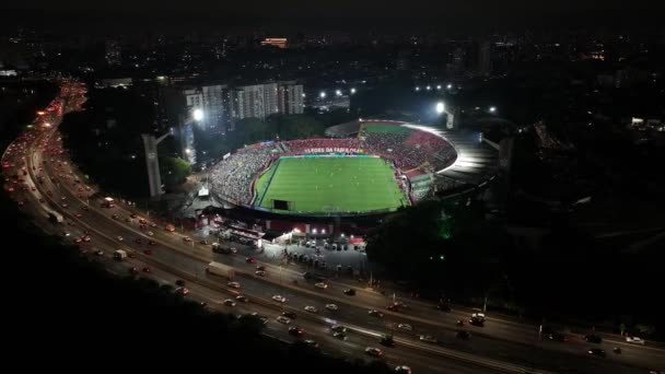Canide Stadium Sao Paulo Brazil Cityscape Night Scape Soccer Stadium — Stock Video