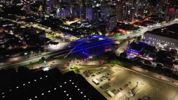 Sao Paulo Brezilya Daki Osasco Zaman Geçidi Şehri Şehir Köprüsü — Stok video