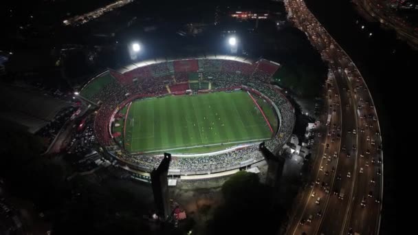 Estadio Canide Sao Paulo Brasil Paisaje Urbano Night Scape Estadio — Vídeo de stock