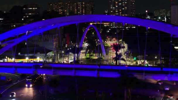 Puente Colgante Osasco Sao Paulo Brasil Puente Del Centro Carretera — Vídeo de stock