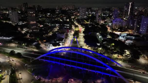 Мост Мбаппе Осаско Сан Паулу Бразилия Мост Cityscape Дорога Шоссе — стоковое видео