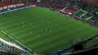 Sao Paulo Brezilya 'da futbol maçı. City Night Scape 'de. Futbol stadyumu. Sao Paulo Brezilya. Futbol sahası. Sao Paulo Sao Paulo Brezilya Futbol Maçı.