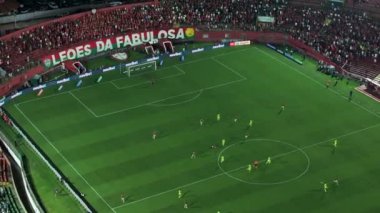 Sao Paulo Brezilya 'da futbol maçı. City Night Scape 'de. Futbol stadyumu. Sao Paulo Brezilya. Futbol sahası. Sao Paulo Sao Paulo Brezilya Futbol Maçı.