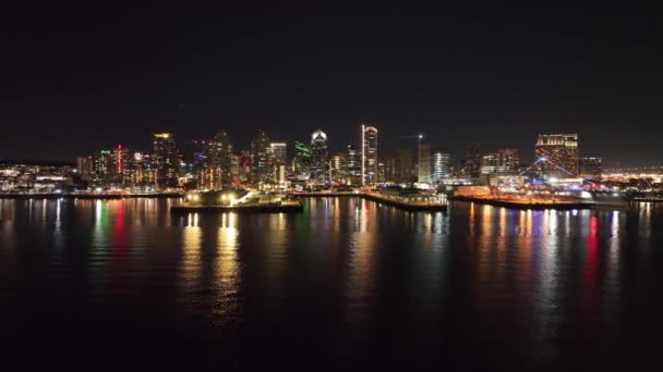 San Diego Skyline San Diego Kaliforniya Megalopolis Şehir Merkezi Seyahati — Stok video