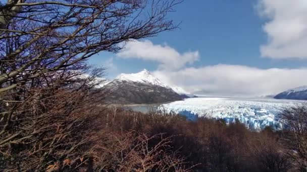 Perito Moreno Catwalks Calafate Patagonia Argentina 自然景观 冰河风景 巴塔哥尼亚阿根廷 艾斯伯格背景 — 图库视频影像