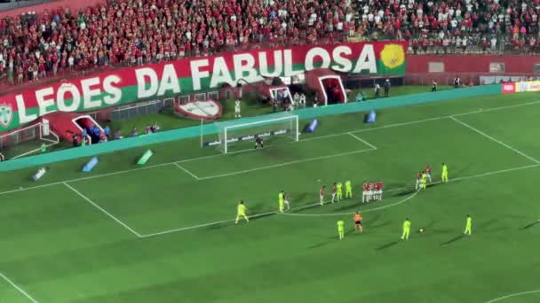 Pertandingan Sepakbola Sao Paulo Brasil Cityscape Night Acara Olahraga Sao — Stok Video