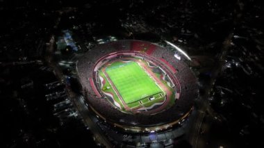 Sao Paulo Brezilya 'daki futbol stadyumu. Şehir Manzarası Gecesi. Spor Etkinliği. Sao Paulo Brezilya. Futbol stadyumu. Sao Paulo Sao Paulo Brezilya Futbol Stadyumu.