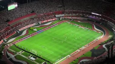 Sao Paulo Brezilya 'daki Morumbi Stadyumu. City Night Scape 'de. Futbol stadyumu. Sao Paulo Brezilya. Futbol sahası. Sao Paulo Sao Paulo Brezilya 'daki Morumbi Stadyumu.