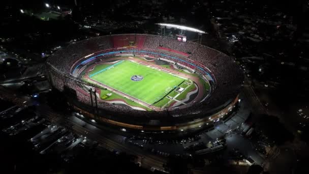 Sao Paulo Brezilya Daki Morumbi Stadyumu City Night Scape Futbol — Stok video