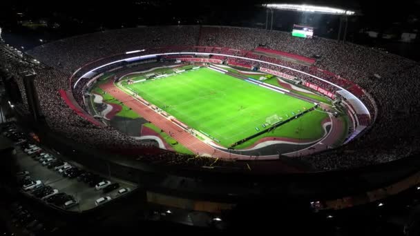 Estádio Futebol São Paulo Brasil Noite Cityscape Evento Desportivo São — Vídeo de Stock