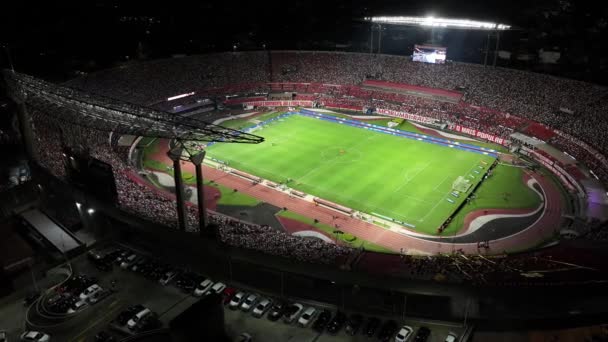 Morumbi Stadion Sao Paulo Brazíliában Városkép Éjszakai Scape Foci Stadion — Stock videók