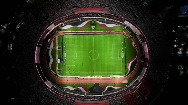 Sao Paulo Brezilya 'daki Morumbi Stadyumu. City Night Scape 'de. Futbol stadyumu. Sao Paulo Brezilya. Futbol sahası. Sao Paulo Sao Paulo Brezilya 'daki Morumbi Stadyumu.