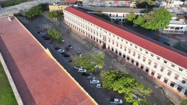 Słynny Budynek Cartagena Bolivar Kolumbia Średniowieczny Budynek Ściany Kartageńskiej Scenerii — Wideo stockowe