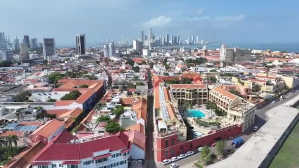 Medeltida Stad Vid Cartagena Das Indias Bolivar Colombia Karibiska Havet — Stockvideo