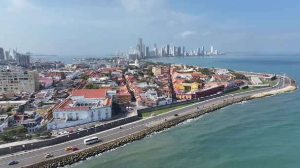 Coastal Road Cartagena Indias Bolivar Colombia Paisaje Marino Del Caribe — Vídeo de stock