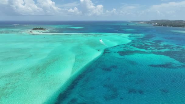 Unterwasserdünen Bei San Andres Auf Der Karibikinsel Kolumbien Strandlandschaft Karibisches — Stockvideo