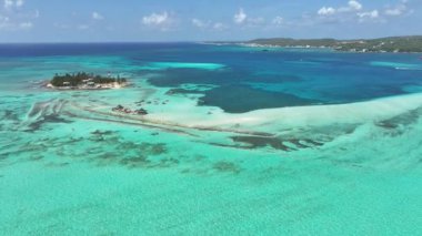 San Andres Providencia 'da Blue Bay Water Santa Catalina Kolombiya' da. Kolombiya Karayip Sahili. Mavi Deniz Arkaplanı. San Andres Providencia 'da, Santa Catalina Kolombiya' da. Turizm Arazisi.