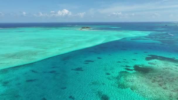 Blue Bay Water San Andres Caribbean Island Colombia Playa Del — Vídeo de stock