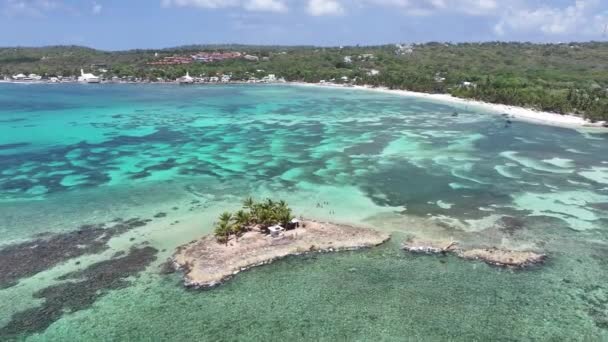 Rocky Cay San Andres Karibiska Colombia Colombianska Karibiska Stranden Blå — Stockvideo