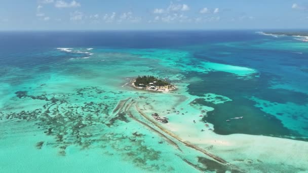 Karayip Adası Kolombiya Daki San Andres Akvaryum Adası Plaj Manzarası — Stok video