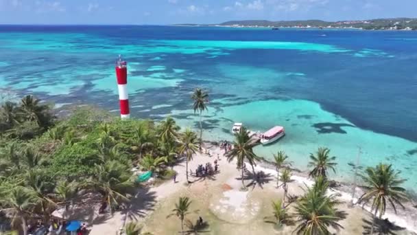 Farol San Andres San Andres Ilha Caribe Colômbia Paisagem Praia — Vídeo de Stock
