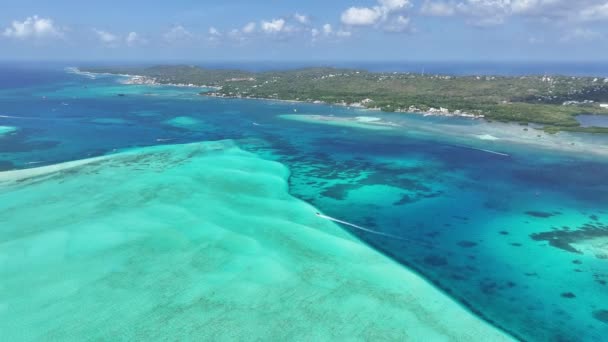 San Andres Skyline Karayip Adası Kolombiya Plaj Manzarası Karayip Cenneti — Stok video