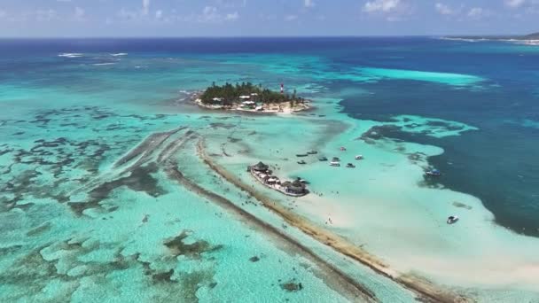 Acuario San Andres Karayip Adası Kolombiya Plaj Manzarası Karayip Cenneti — Stok video