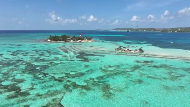 Karayip Adası Kolombiya Daki San Andres Akvaryum Koyu Plaj Manzarası — Stok video