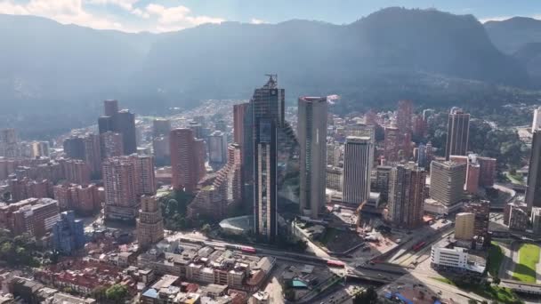 Bogota Bogota Cundinamarca Colombia Stadsbilden Centrum Finansdistriktets Bakgrund Bogota Vid — Stockvideo
