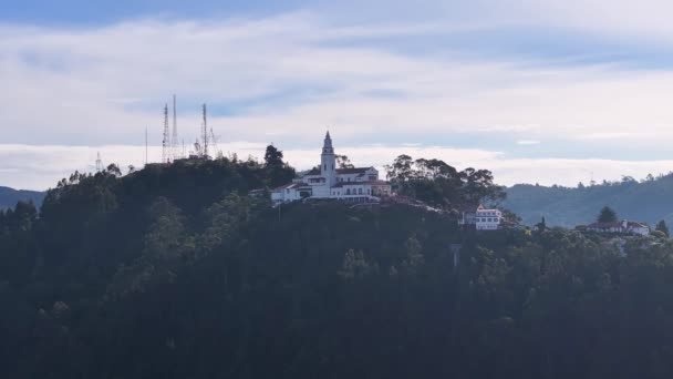 Monserrate Sanctuary Bogota Cundinamarca Colombia Religie Achtergrond Heiligdom Landschap Bogota — Stockvideo