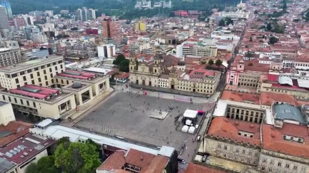 Plaza Bolivar Bogota Cundinamarca Colombia Stadsgezicht Financiële District Achtergrond Bogota — Stockvideo